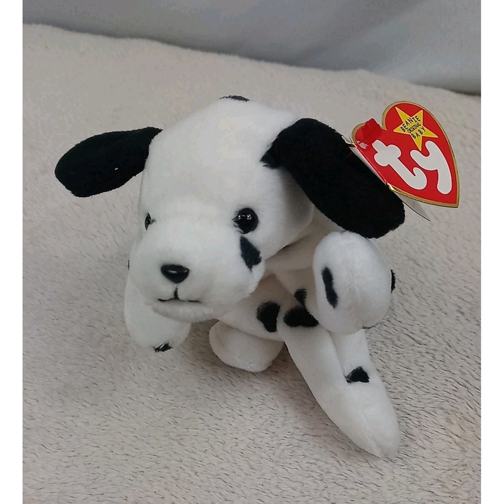 VTG Original‎ Ty Beanie Babies Dotty The Dalmatian 1996 Stuffed Animal Dog Plush